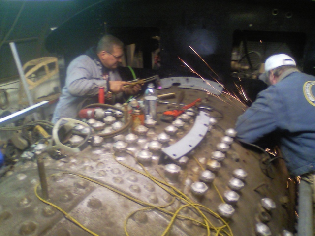 Stu and Jim working on Cab Flanges
